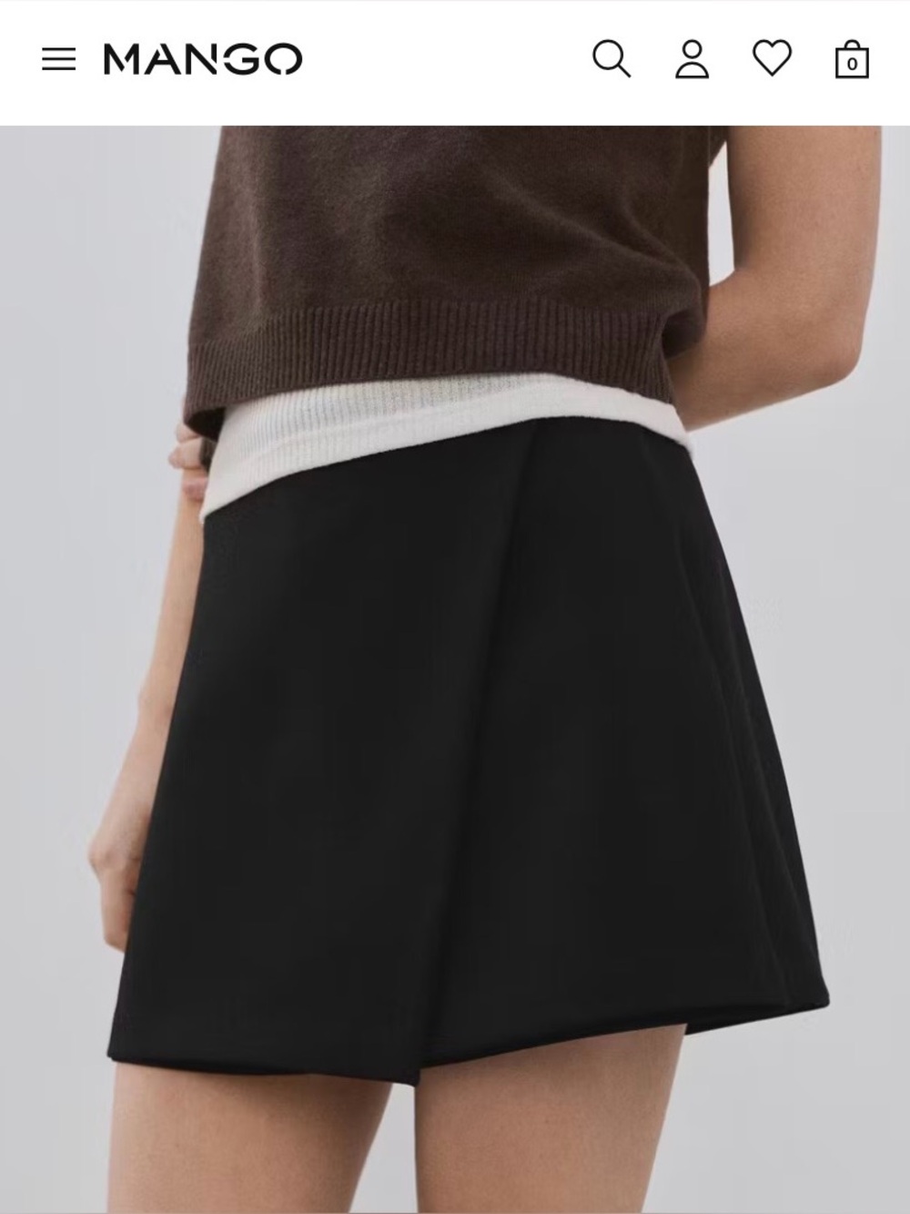 Mango Wrapped Skort Black New Size 6